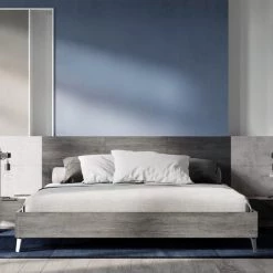 VIG Nova Domus Bronx Italian Modern Faux Concrete & Grey Bedroom Set Beds & Headboards