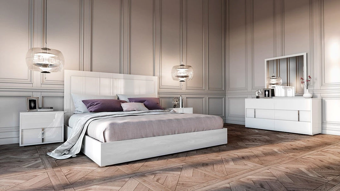 VIG Beds & Headboards Modrest Nicla Italian Modern White Bedroom Set