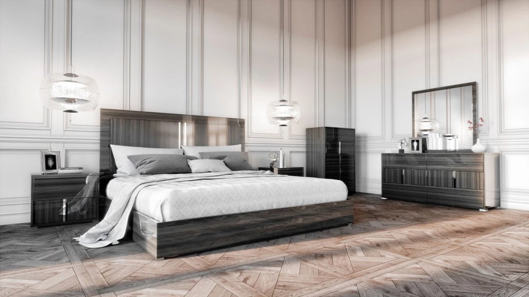 VIG Modrest Ari Italian Modern Grey Bedroom Set Beds & Headboards