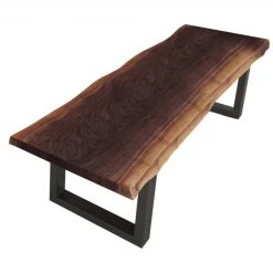 VIG Bedroom Modrest Taylor Modern Live Edge Wood Small Dining Bench