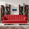 VIG Living Room Divani Casa Tejon Modern Red Fabric Sofa Bed