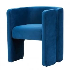 VIG Living Room Modrest Tirta Modern Blue Accent Chair By Hollywood Glam
