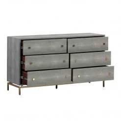TOV Bedroom Pesce Shagreen 6 Drawer Dresser