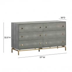 TOV Bedroom Pesce Shagreen 6 Drawer Dresser