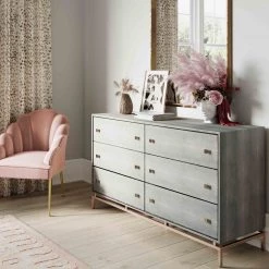 TOV Bedroom Pesce Shagreen 6 Drawer Dresser