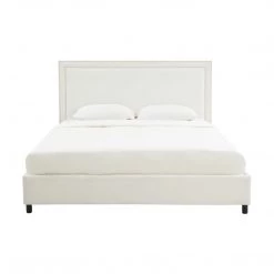 TOV Reed White Velvet Bed Bedroom