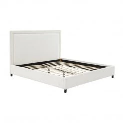 TOV Reed White Velvet Bed Bedroom