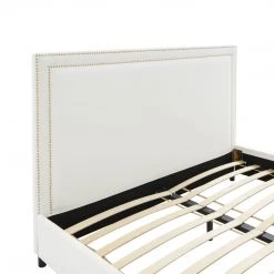 TOV Reed White Velvet Bed Bedroom