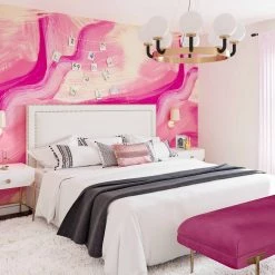 TOV Reed White Velvet Bed Bedroom