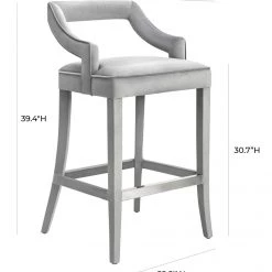 TOV Tiffany Velvet Bar Stool Dining Room