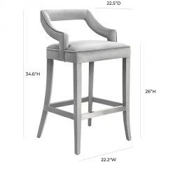 TOV Dining Room Tiffany Velvet Counter Stool
