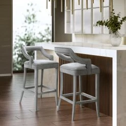 TOV Dining Room Tiffany Velvet Counter Stool