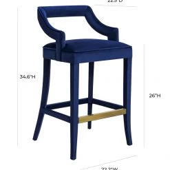 TOV Dining Room Tiffany Velvet Counter Stool