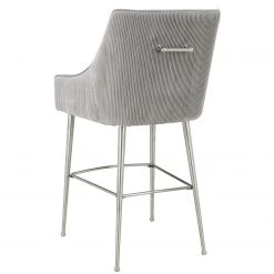 TOV Dining Room Beatrix Pleated Velvet Bar Stool