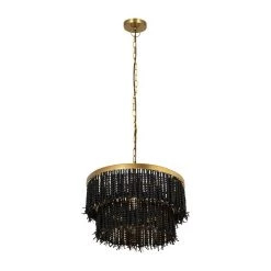 TOV Home Decor Krish Black Beaded Pendant