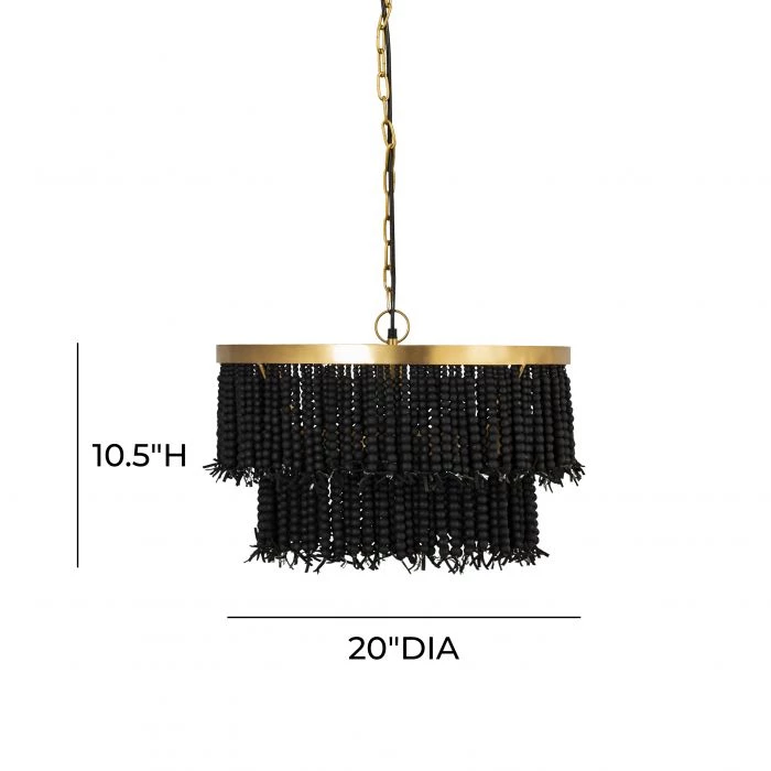 TOV Home Decor Krish Black Beaded Pendant