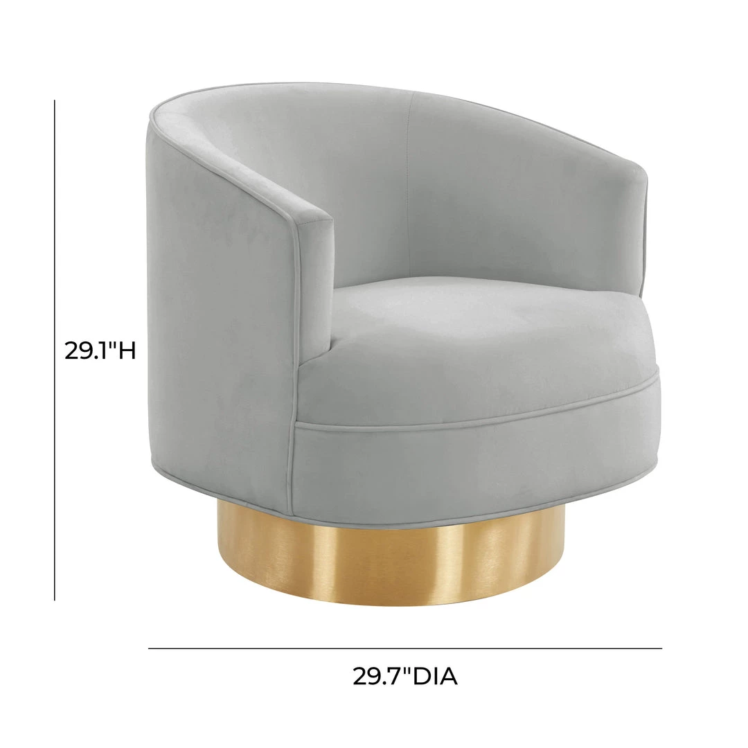 TOV Living Room Stella Velvet Swivel Chair