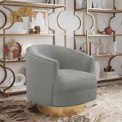 TOV Living Room Stella Velvet Swivel Chair
