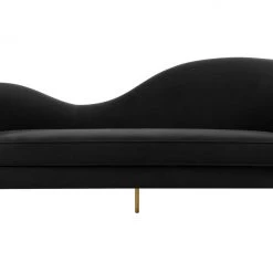 TOV Plato Black Velvet Sofa Living Room