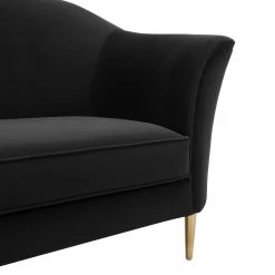 TOV Plato Black Velvet Sofa Living Room