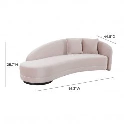TOV Carla Blush Velvet Sofa Living Room