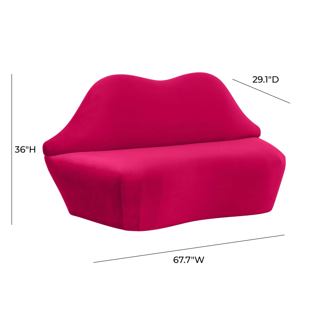TOV Sofa & Loveseat Lips Velvet Settee