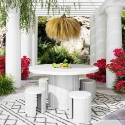 TOV Wave Concrete Round Dining Table Dining Room