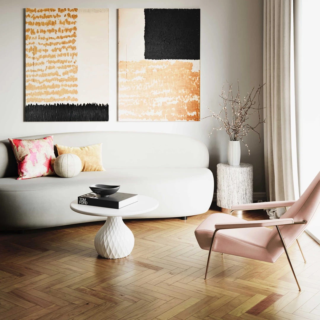 TOV Living Room Tulum Ivory Concrete Coffee Table