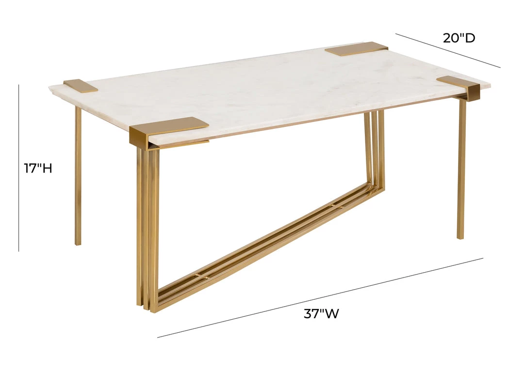 TOV Daneb White Marble Cocktail Table Living Room