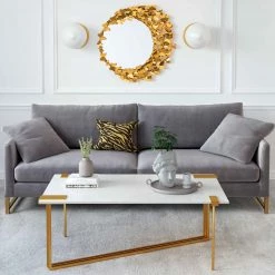 TOV Daneb White Marble Cocktail Table Living Room