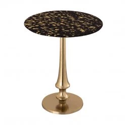 TOV Gold Goathide Side Table Living Room