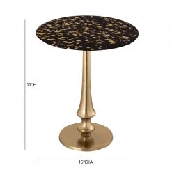 TOV Gold Goathide Side Table Living Room