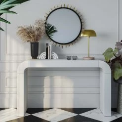 TOV Living Room Hump White Console Table