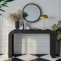 TOV Living Room Hump Black Console Table