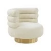 TOV Accent Chairs Naomi Faux Shearling Swivel Chair