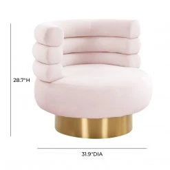 TOV Naomi Velvet Swivel Chair