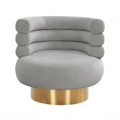 TOV Naomi Velvet Swivel Chair