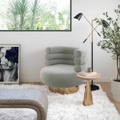 TOV Naomi Velvet Swivel Chair