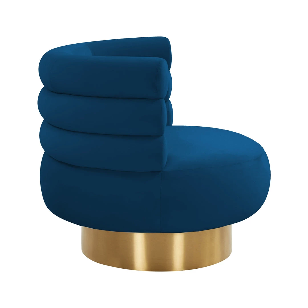 TOV Naomi Navy Velvet Swivel Chair
