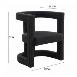 TOV Living Room Ada Black Boucle Chair