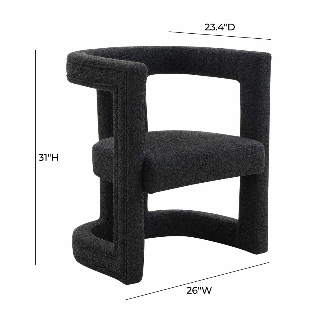 TOV Living Room Ada Black Boucle Chair