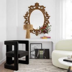TOV Living Room Ada Black Boucle Chair