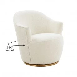 TOV Skyla Boucle Swivel Chair