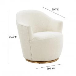 TOV Skyla Boucle Swivel Chair