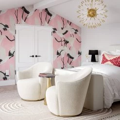 TOV Skyla Boucle Swivel Chair