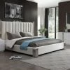 VIG Modrest Token - Modern White & Stainless Steel Bed Beds & Headboards