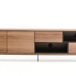 VIG Modrest Torlonia Modern Walnut & Black TV Stand