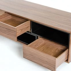 VIG Modrest Torlonia Modern Walnut & Black TV Stand