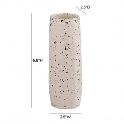 TOV Terrazzo White Vase - Small Skinny Home Decor