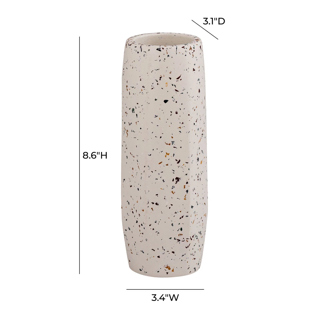 TOV Terrazzo White Vase - Medium Skinny Home Decor